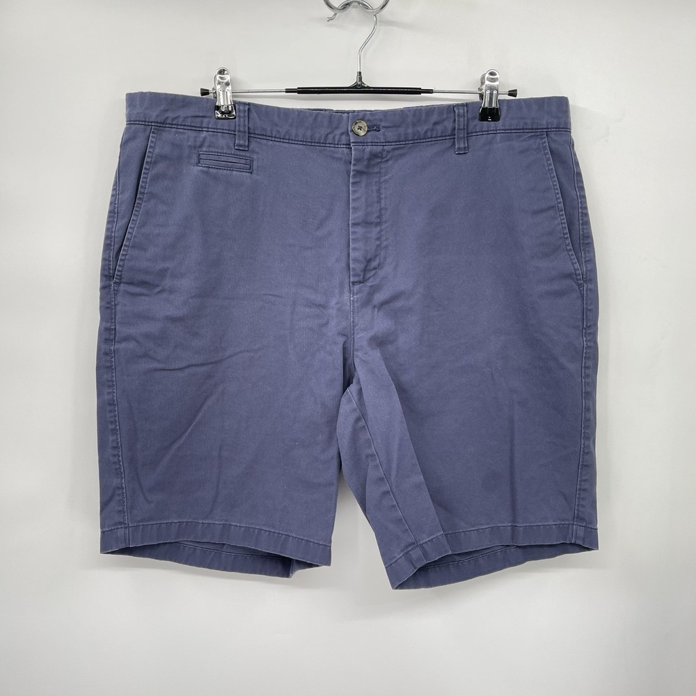 Johnnie-O 38 Chino Shorts Mens Blue Flat Front Cotton Twill Casual Golf